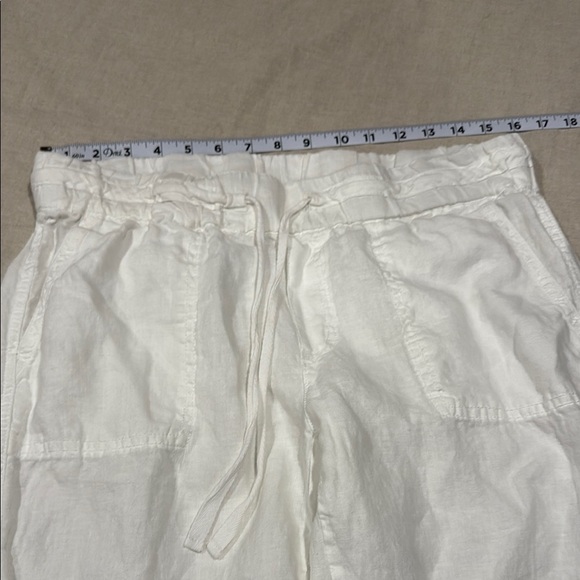 Caslon Ivory 100% Linen Trousers size medium petite - Picture 4 of 11